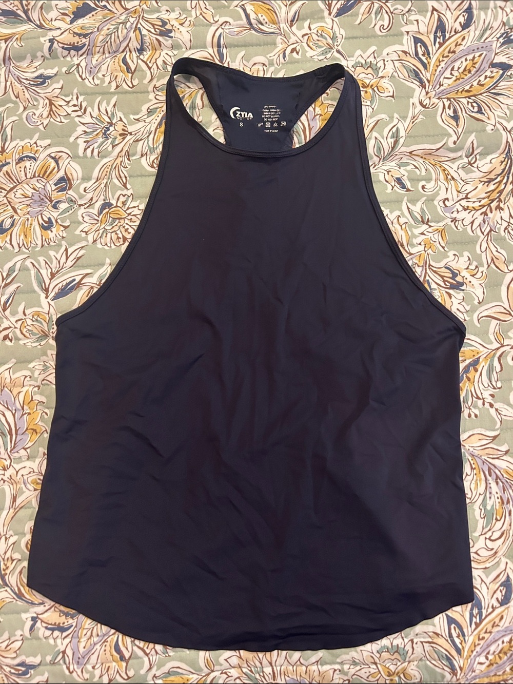 ZYIA Deep Navy High-Neck Racerback Tank